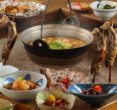 鶴の湯温泉　山の芋鍋